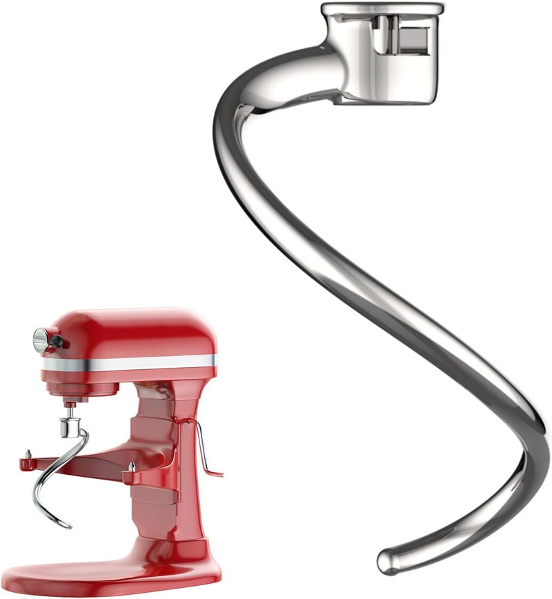 Cofun Stainless Steel Spiral Dough Hook for Kitchenaid 5Plus & 6QT Bowl-Lift Stand Mixers, Dough Hook for Kitchenaid Stand Mixer Dishwasher Safe, Efficient Kneading for Bread, Pizza, Pasta, Cookies - Image 1